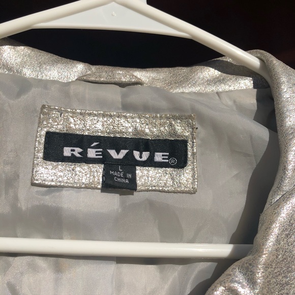 SILVER REAL LEATHER COAT - Picture 3 of 4